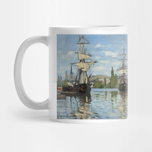 Ships Riding on the Seine at Rouen by Claude Monet Mug